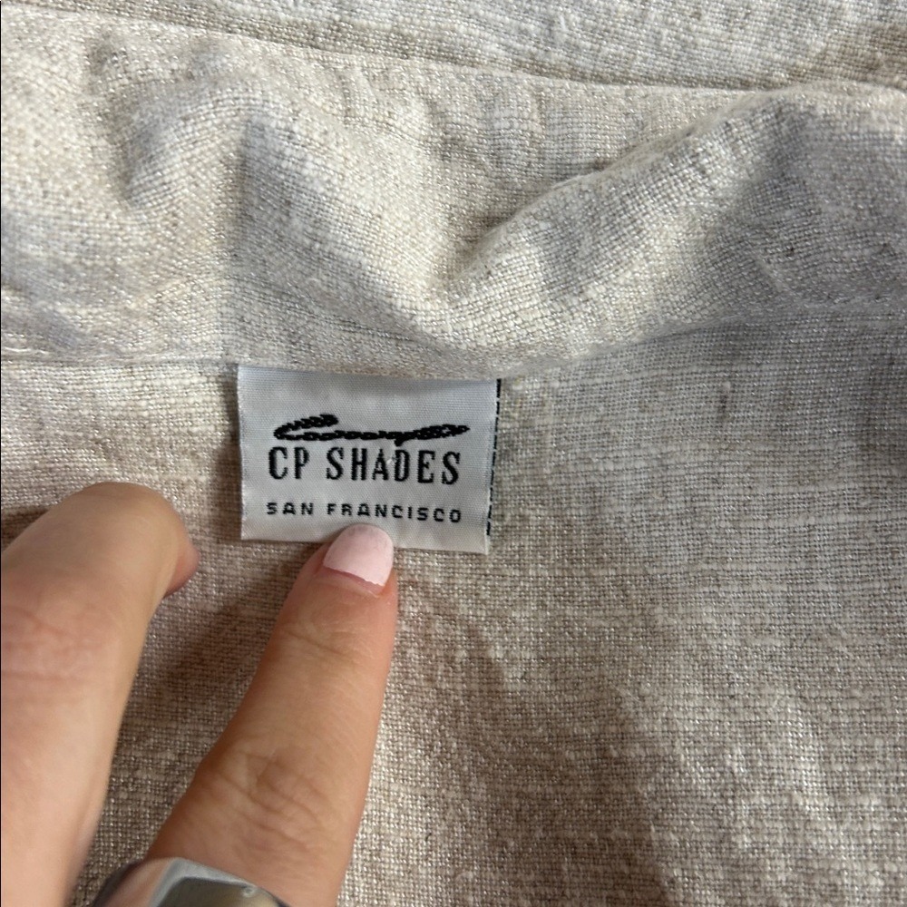 CP‎ Shades Linen Blend Button Front Oversized Shirt Natural Size Medium - Picture 4 of 9